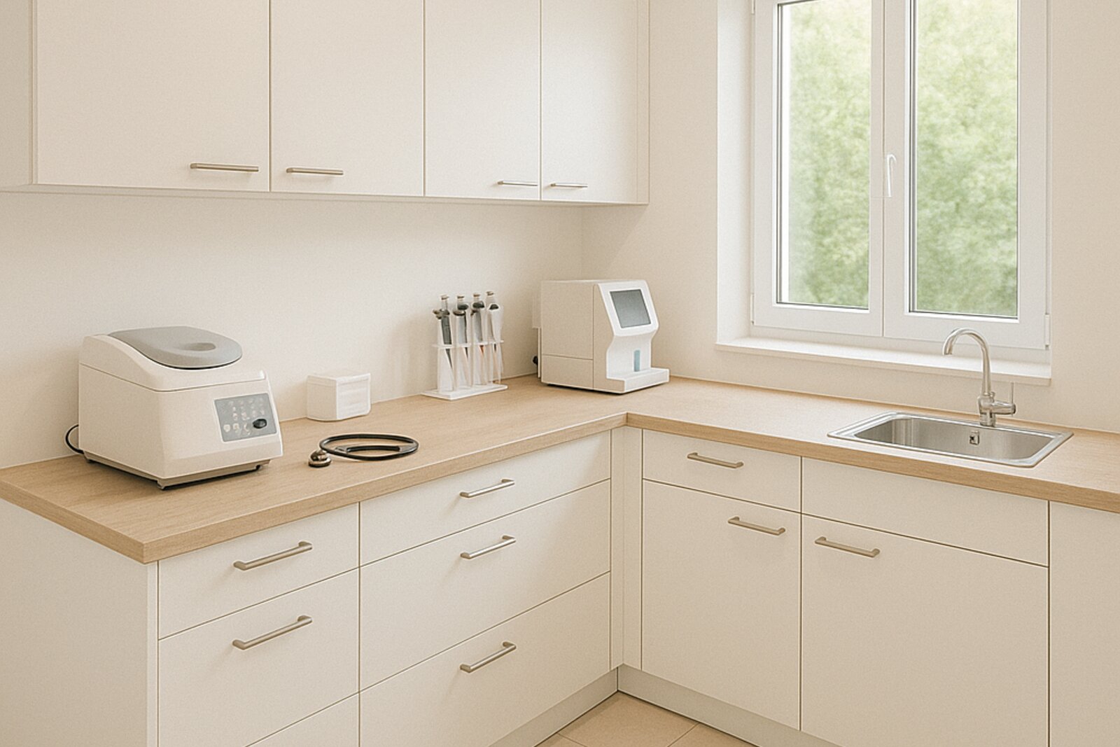 Laborarbeitsplatz in der Praxis